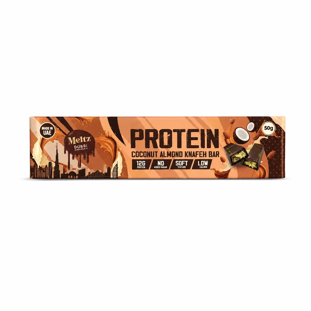 MELTZ DUBAI CHOCOLATE PROTEIN - COCONUT AND ALMONDS KNAFEH 50G