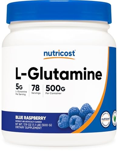NUTRICOST L-Glutamine powder 500g Blue raspberry